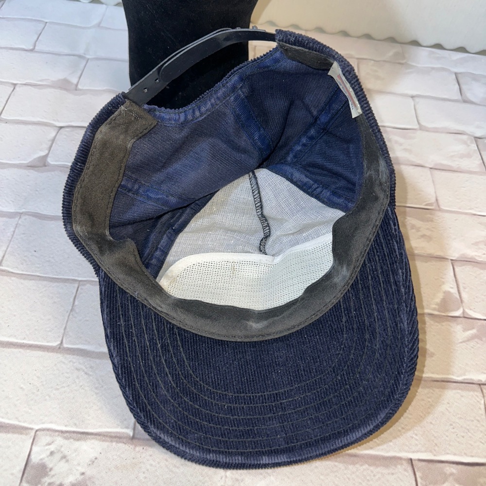 Vintage Spuds MacKenzie Bud Light Corduroy Hat Navy Blue 80s‎ Snapback USA Made - Picture 4 of 5